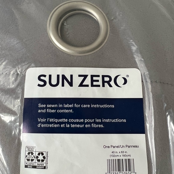 Sun Zero Easton Blackout Energy Efficient Grommet Curtain Panel, 40x63, Gray - Picture 1 of 2